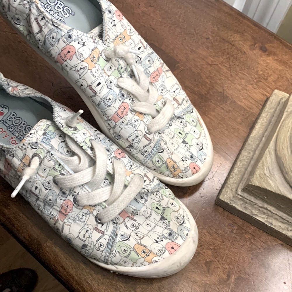 Bobs Sketchers Dog Print memory foam shoes
